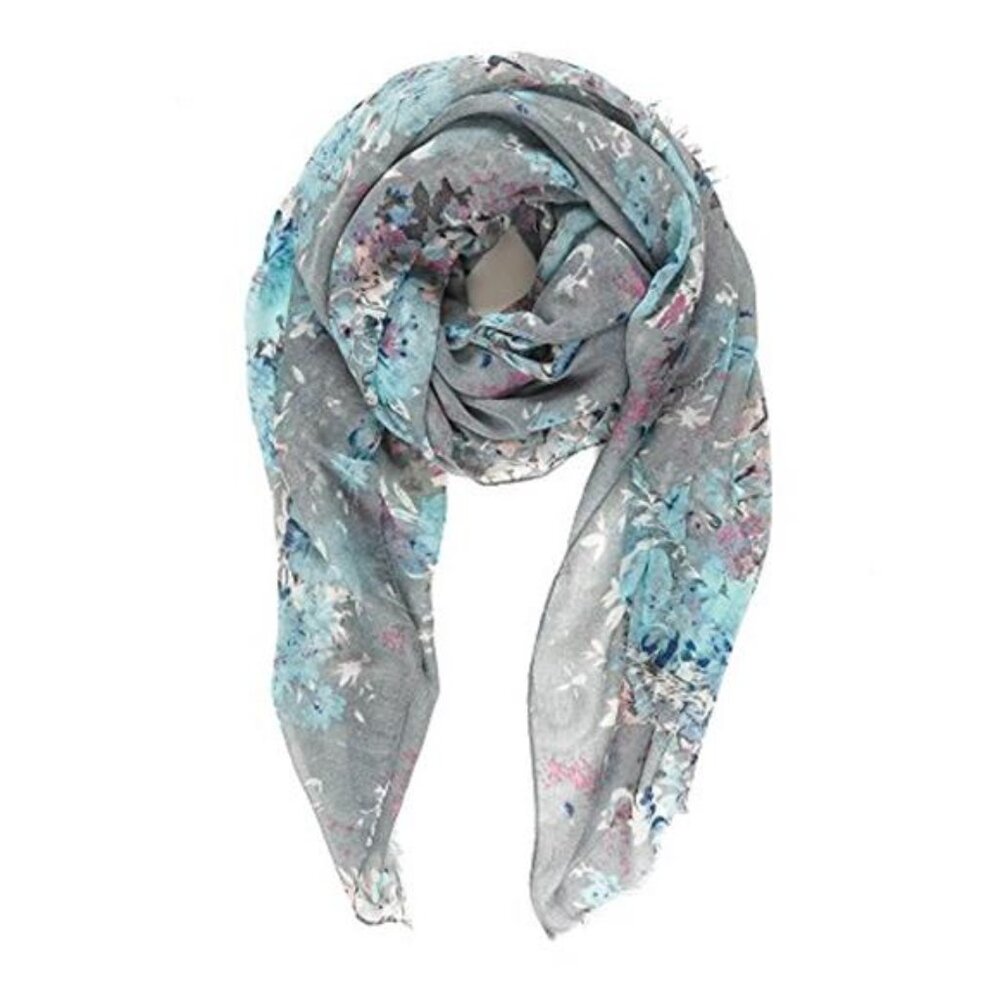Floral Lightweight Scarf Women Summer Fall Shawl Wrap Large Soft Viscose